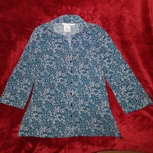 Fred David Softly Pleated Paisley Blouse